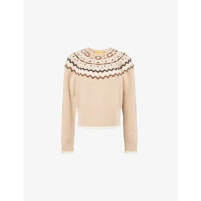 Guest In Residence Womens  Chalet Knitted Wool And Cashmere Jumper In Dune Combo