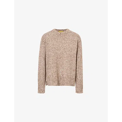 Guest In Residence Womens  Cozy Crewneck Brushed Cashmere Knitted Jumper In Dune Marl
