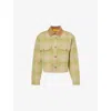Guest In Residence Tartan Cropped Jacket In Matcha Combo