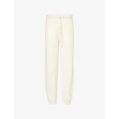 Guest In Residence Womens Cream Drawstring-waistband Tapered-leg Mid-rise Wool-blend Jogging Bottoms