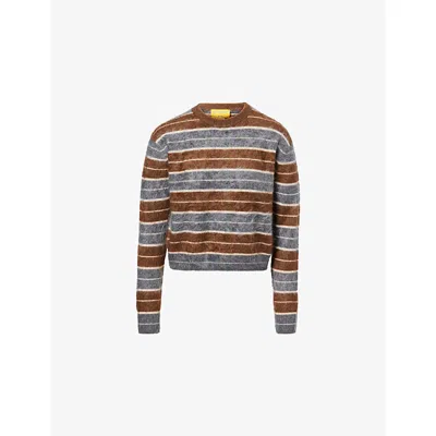 Guest In Residence Womens  Grizzly Striped Brushed Cashmere Jumper In Brown