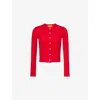 Guest In Residence Jane Pointelle Cashmere Cardigan In True Red