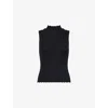 Guest In Residence Womens Black Regular-fit Mock-neck Cashmere-knit Top Xs In Black