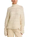 Guest In Residence Frayed Cable-knit Wool And Cashmere-blend Turtleneck Sweater In Neutral