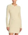 Guest In Residence Wool & Cashmere Popcorn Polo Dress In Neutral