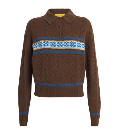 Guest In Residence Wool-cashmere Fair Isle Sweater In Brown
