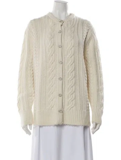 Pre-owned Guest In Residence Wool Crew Neck Sweater In Neutral