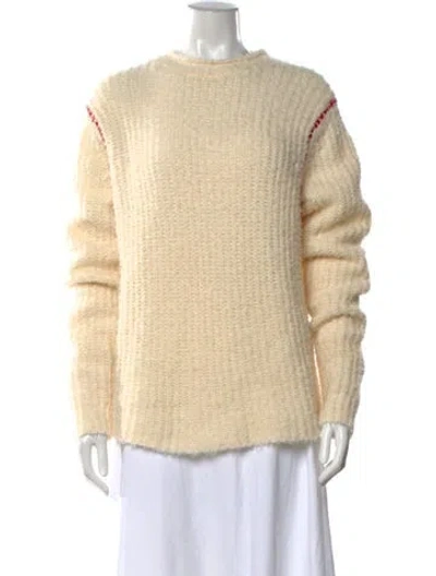 Pre-owned Guest In Residence Wool Crew Neck Sweater In Neutral