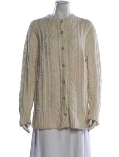 Pre-owned Guest In Residence Wool Open Front Sweater In Neutral