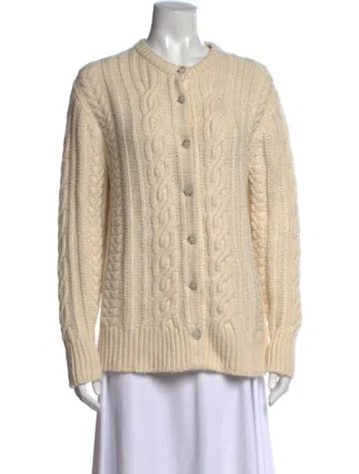 Pre-owned Guest In Residence Wool Open Front Sweater In Neutral