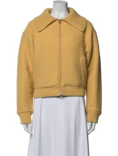 Pre-owned Guest In Residence Wool Patterned Jacket In Yellow