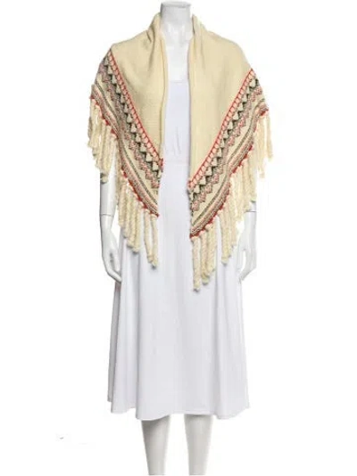 Pre-owned Guest In Residence Wool Printed Shawl In Neutral