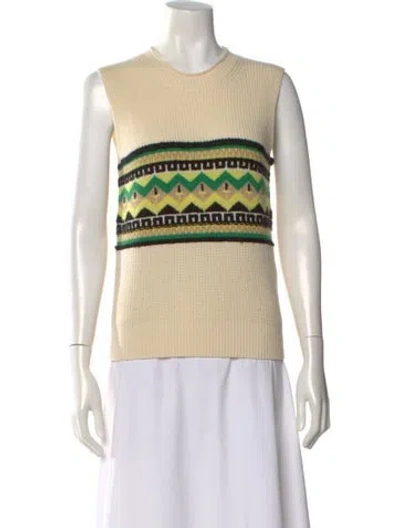Pre-owned Guest In Residence Wool Printed Sweater In Neutral
