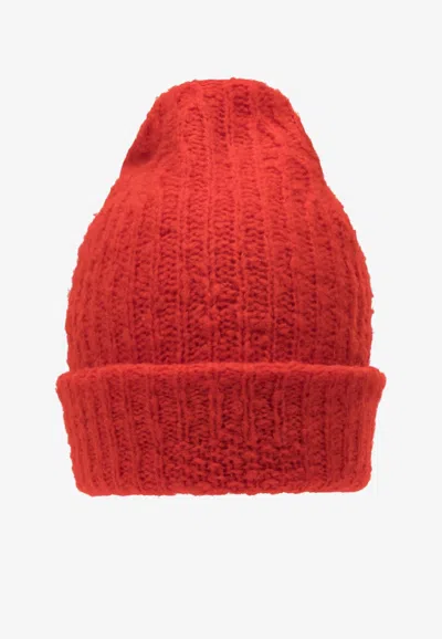 Guest In Residence Wool Ribbed Beanie In Red
