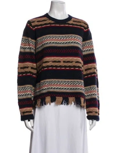 Pre-owned Guest In Residence Wool Striped Sweater W/ Tags In Blue