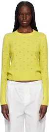 Guest In Residence Yellow Shrunken Pointelle Sweater In Lem Lemon