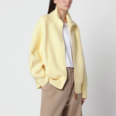 Guest In Residence Zip-up Cardigan In Butter Cashmere And Wool In Yellow