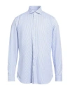 Guglielminotti Man Shirt Azure Size 16 ½ Cotton In Blue