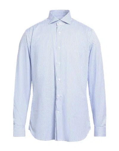 Guglielminotti Man Shirt Azure Size 16 ½ Cotton In Blue