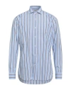 Guglielminotti Man Shirt Azure Size 17 ½ Cotton In Blue