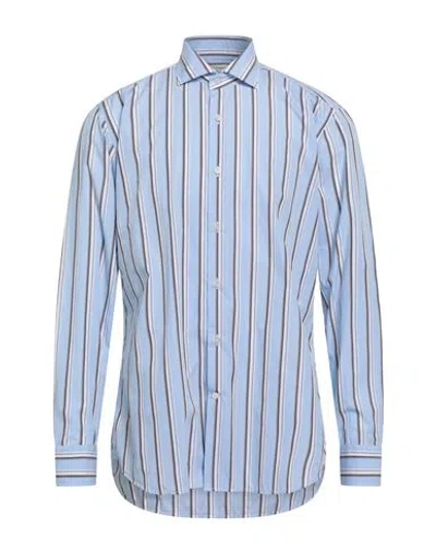 Guglielminotti Man Shirt Azure Size 17 ½ Cotton In Blue
