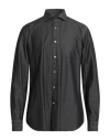 Guglielminotti Man Shirt Charcoal Size 16 ½ Cotton In Gray