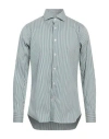 Guglielminotti Man Shirt Dark Green Size 15 ¾ Cotton, Polyamide, Elastane In Green