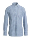 Guglielminotti Man Shirt Green Size 17 ½ Cotton In Blue