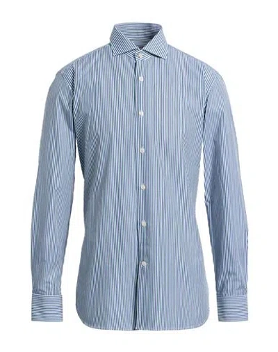 Guglielminotti Man Shirt Green Size 17 ½ Cotton In Blue