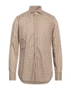 Guglielminotti Man Shirt Khaki Size 17 Cotton In Beige
