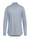 Guglielminotti Man Shirt Light Blue Size 16 Cotton, Elastane In Blue