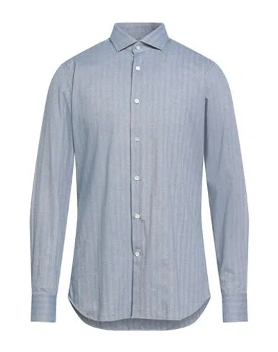 Guglielminotti Man Shirt Light Blue Size 16 Cotton, Elastane
