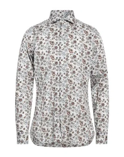 Guglielminotti Man Shirt Light Grey Size 16 Cotton