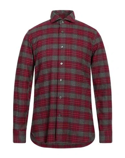Guglielminotti Man Shirt Magenta Size 17 Cotton