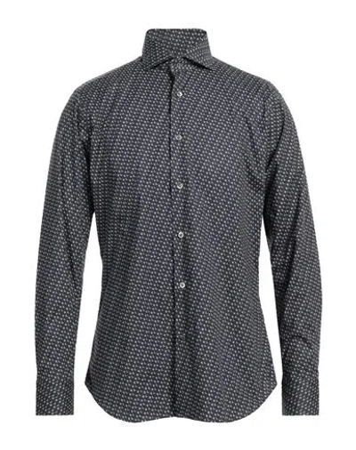 Guglielminotti Man Shirt Midnight Blue Size 16 Cotton