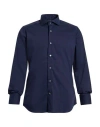 Guglielminotti Man Shirt Midnight Blue Size 16 Cotton, Polyamide, Elastane In Blue