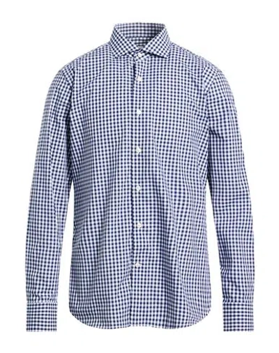 Guglielminotti Man Shirt Midnight Blue Size 17 ½ Cotton