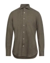 Guglielminotti Man Shirt Military Green Size 15 ¾ Cotton