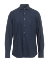 Guglielminotti Man Shirt Navy Size Xxl Cotton, Cashmere In Blue