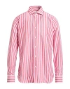 Guglielminotti Man Shirt Red Size 17 ½ Cotton