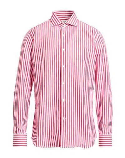 Guglielminotti Man Shirt Red Size 17 ½ Cotton