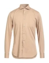 Guglielminotti Man Shirt Sand Size 15 ¾ Cotton