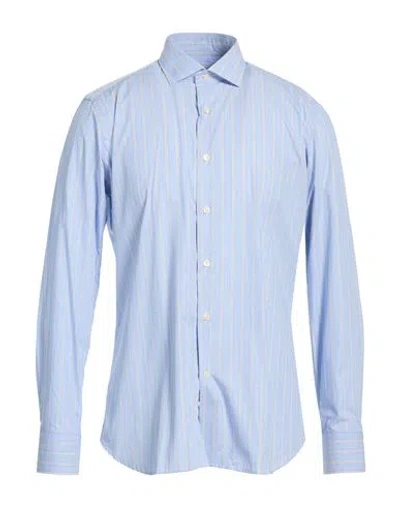 Guglielminotti Man Shirt Sky Blue Size 15 ½ Cotton