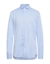 Guglielminotti Man Shirt Sky Blue Size 16 ½ Cotton In Blue