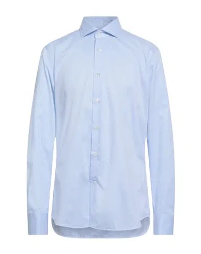 Guglielminotti Man Shirt Sky Blue Size 16 ½ Cotton