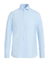Guglielminotti Man Shirt Sky Blue Size 16 ½ Cotton