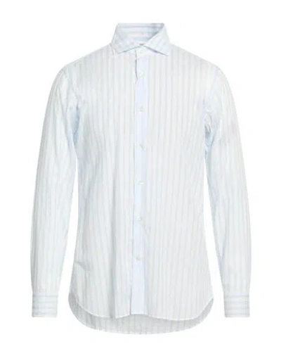 Guglielminotti Man Shirt Sky Blue Size 16 Cotton
