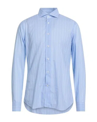 Guglielminotti Man Shirt Sky Blue Size 17 Cotton