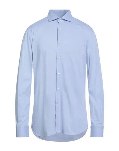 Guglielminotti Man Shirt Sky Blue Size 17 Cotton