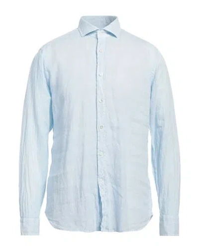 Guglielminotti Man Shirt Sky Blue Size Xl Linen